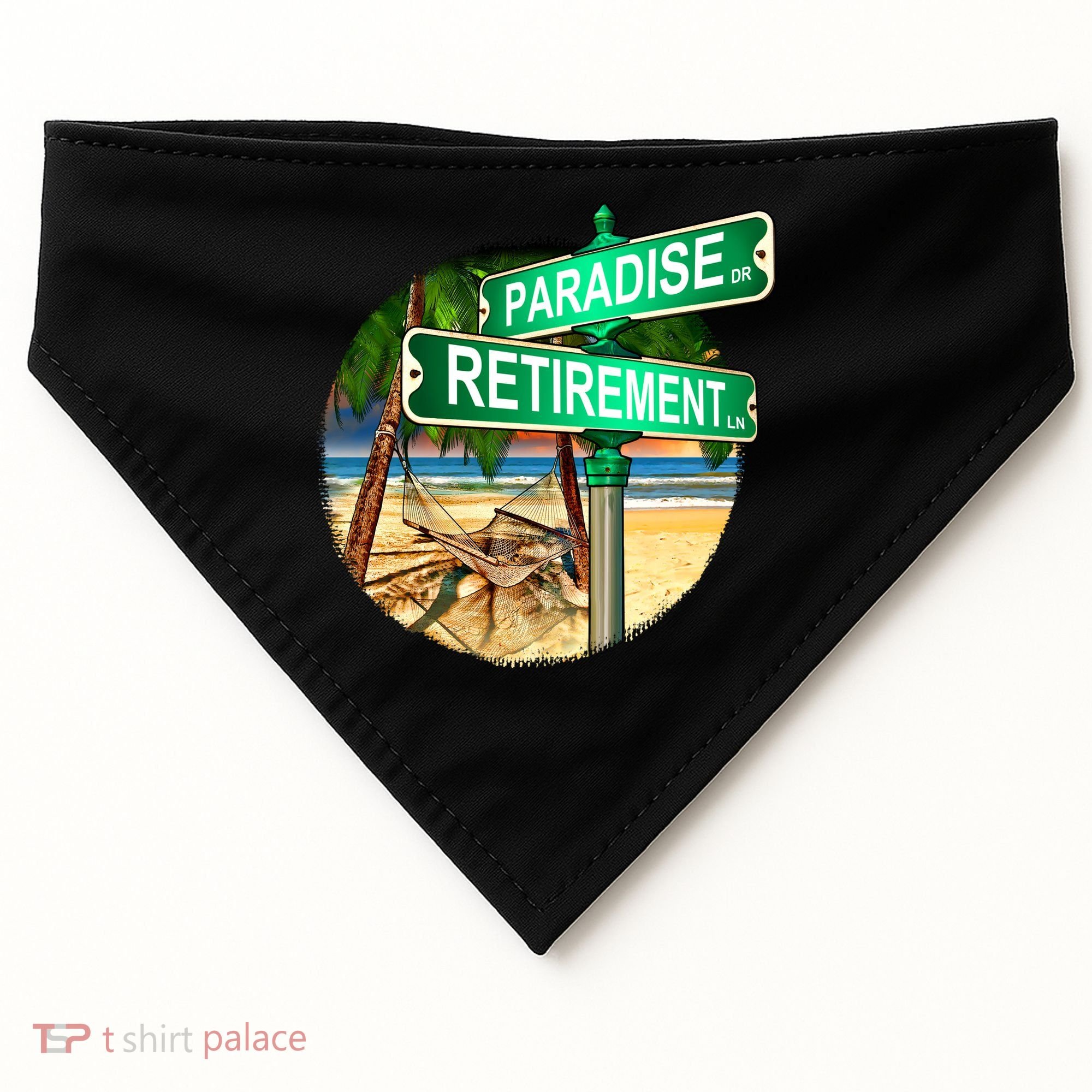 Paradise Dr Retirement Ln USA-Made Doggie Bandana