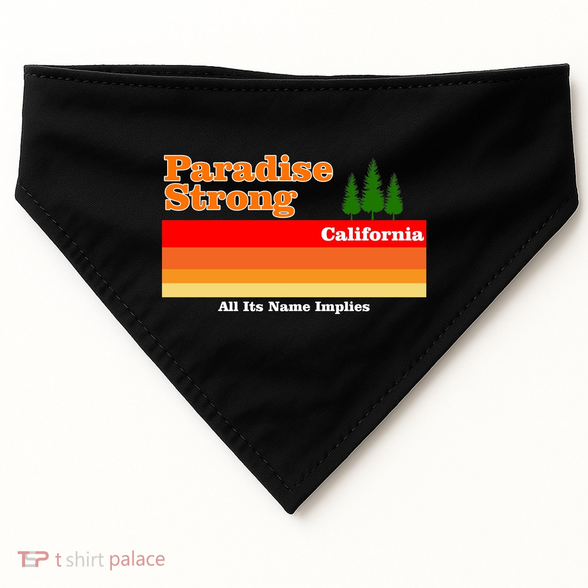Paradise Strong Camp Fire California USA-Made Doggie Bandana