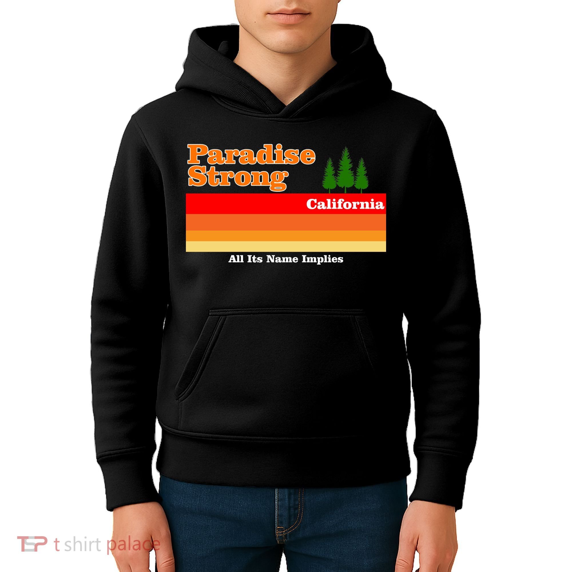 Paradise Strong Camp Fire California Kids Hoodie