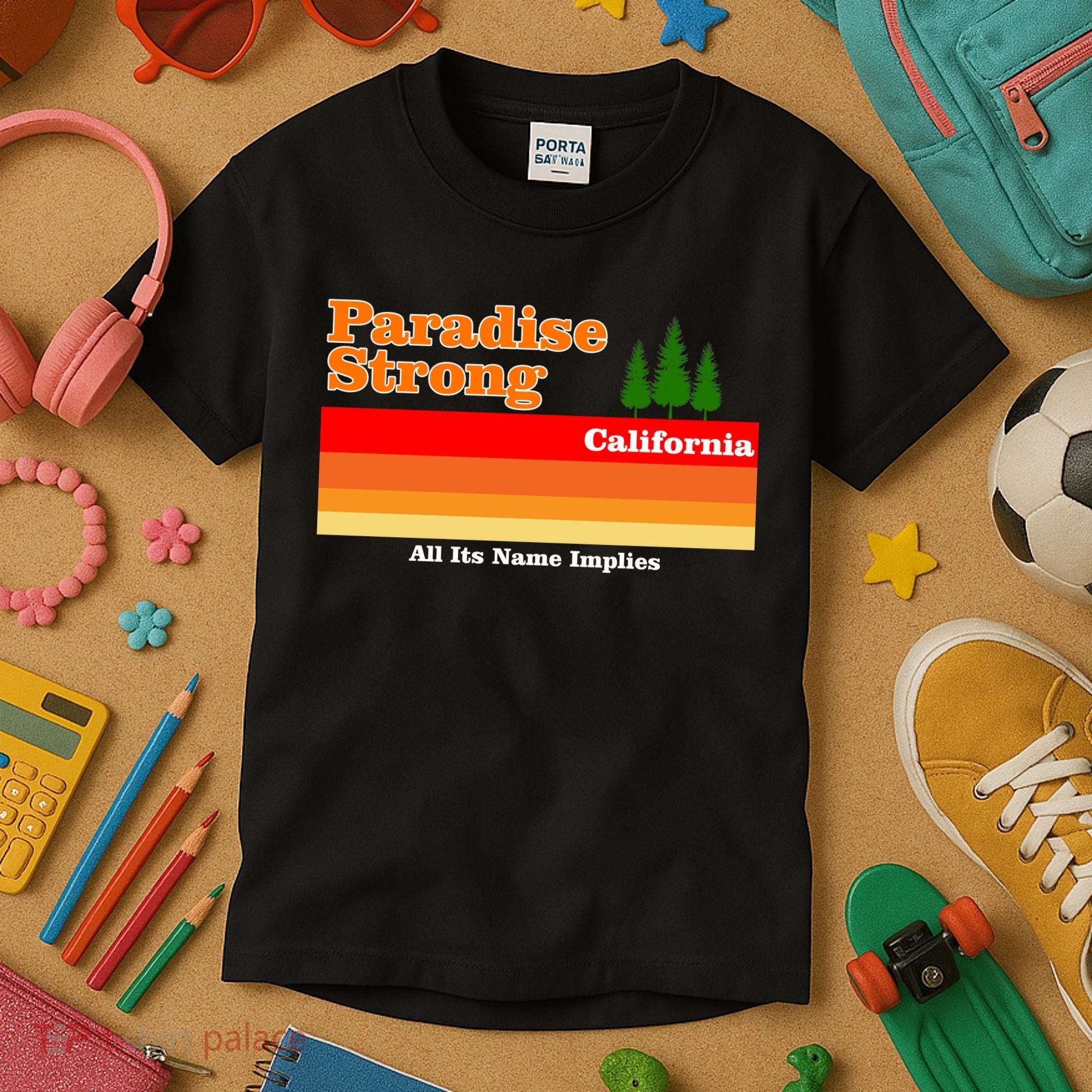 Paradise Strong Camp Fire California Kids T-Shirt