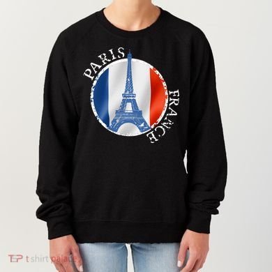 Paris France Peace Eiffel Tower Flag Women's Sweatshirt