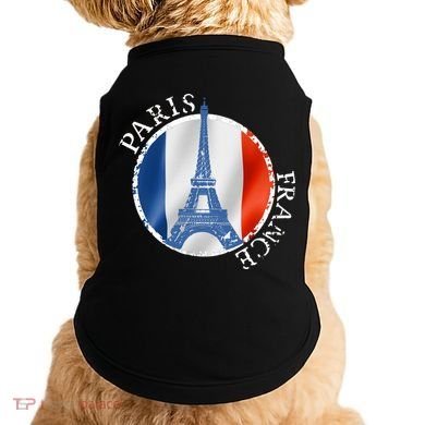 Paris France Peace Eiffel Tower Flag Doggie Tank
