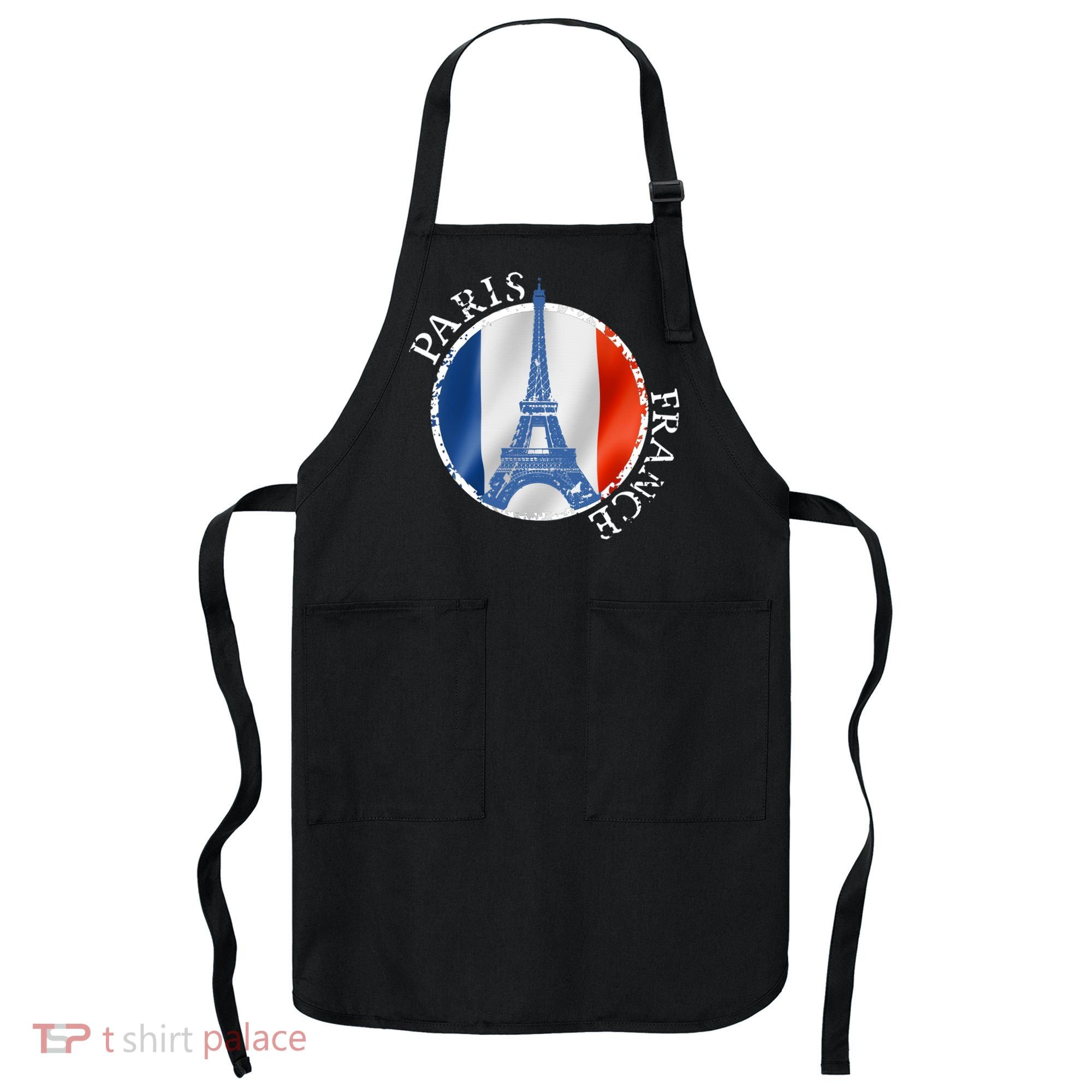Paris France Peace Eiffel Tower Flag Apron