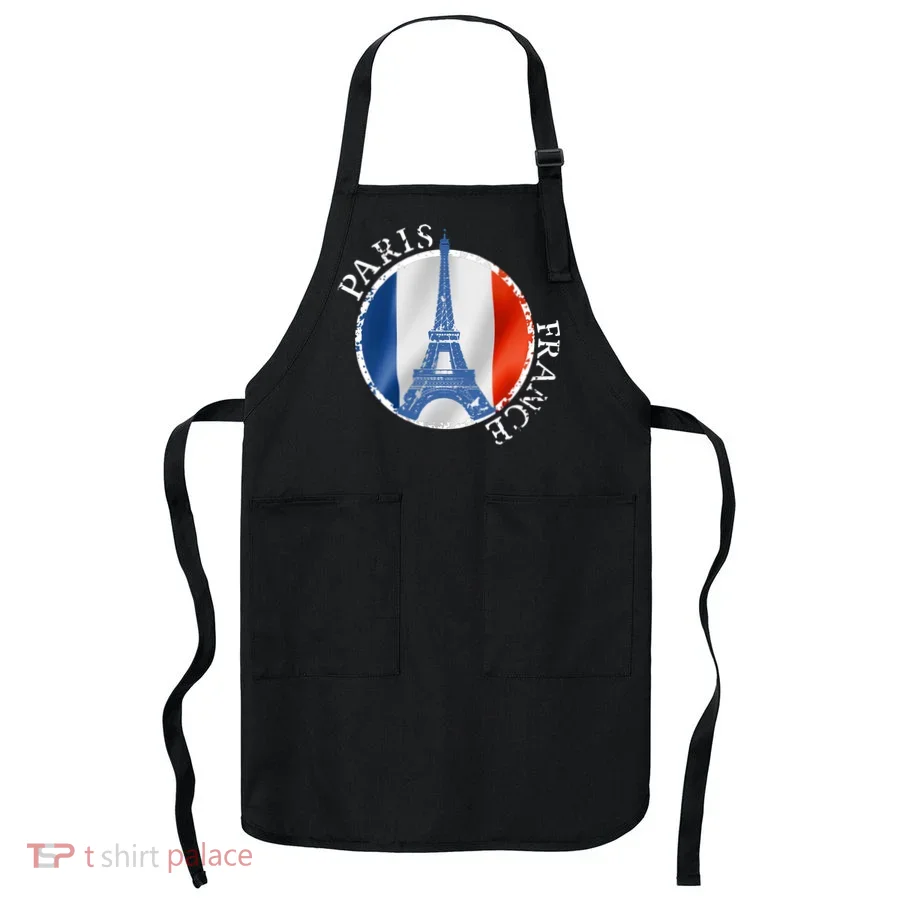 Paris France Peace Eiffel Tower Flag Apron