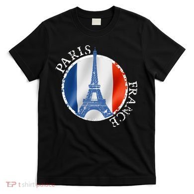 Paris France Peace Eiffel Tower Flag T-Shirt