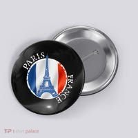 Paris France Peace Eiffel Tower Flag Button thumb 0