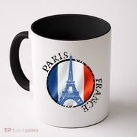 Paris France Peace Eiffel Tower Flag Coffee Mug thumb 0