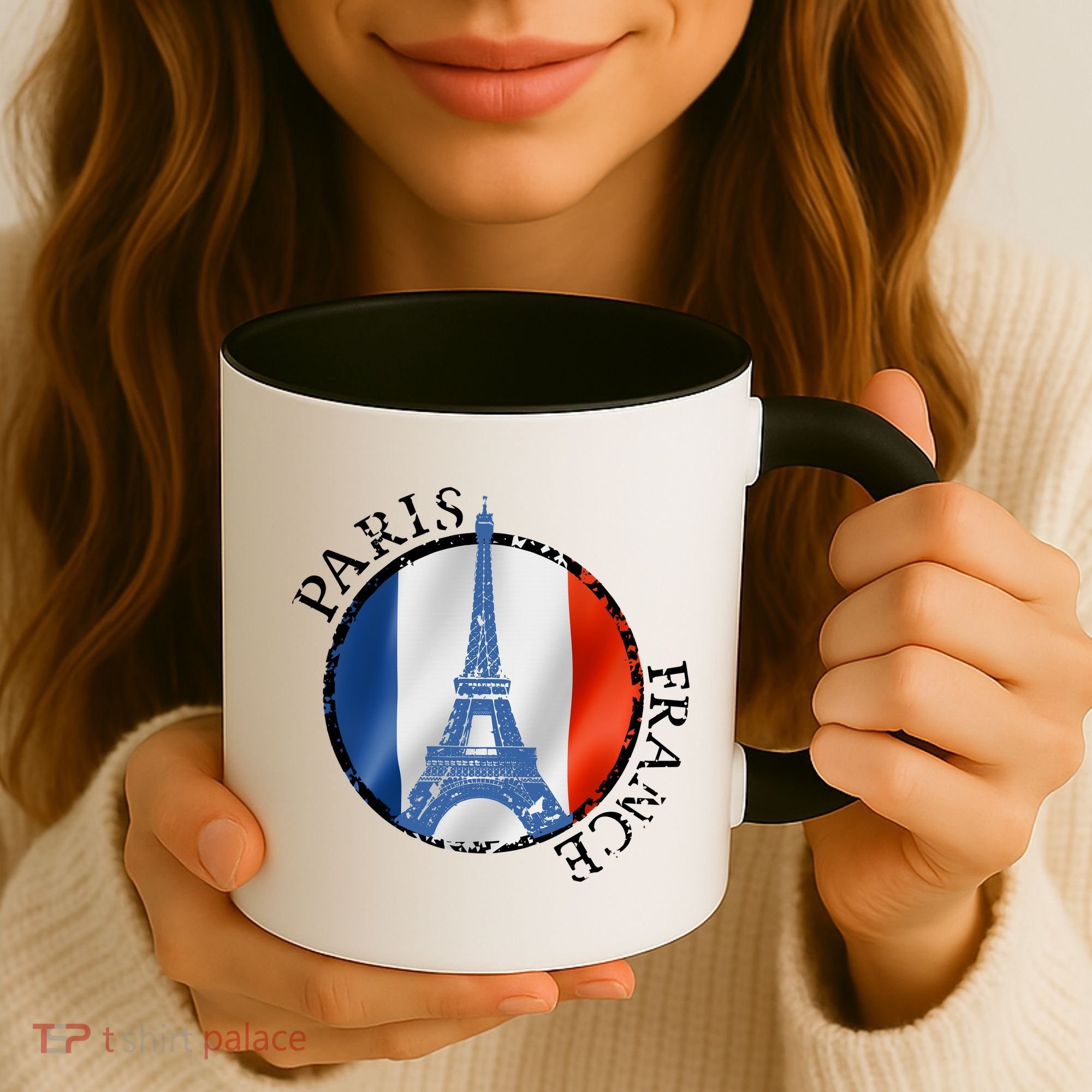 Paris France Peace Eiffel Tower Flag Coffee Mug