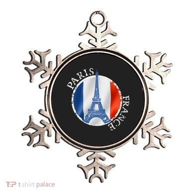 Paris France Peace Eiffel Tower Flag Ornament