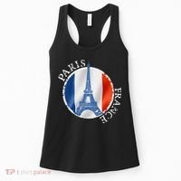 Paris France Peace Eiffel Tower Flag Women's Tank Top thumb 0
