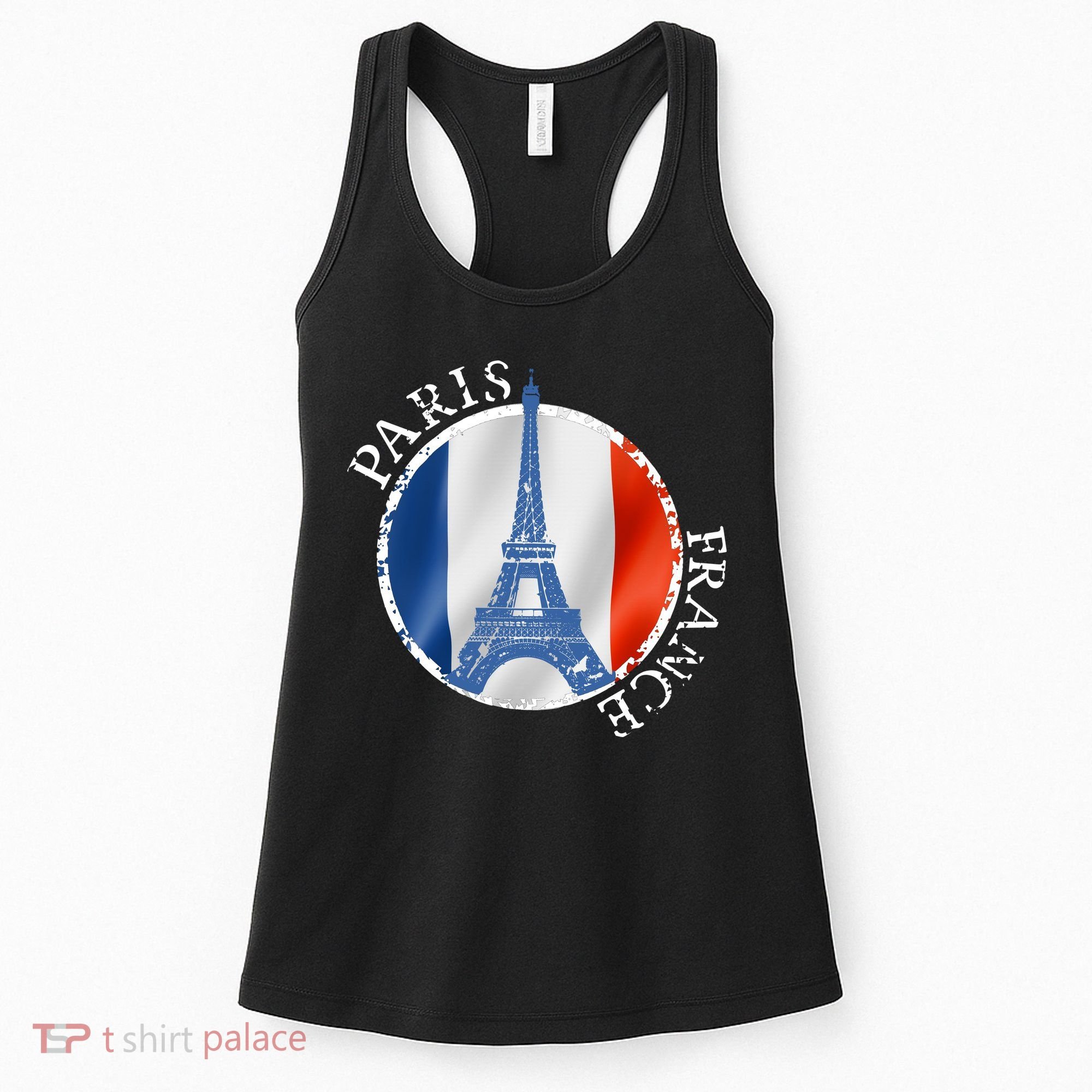 Paris France Peace Eiffel Tower Flag Women's Tank Top