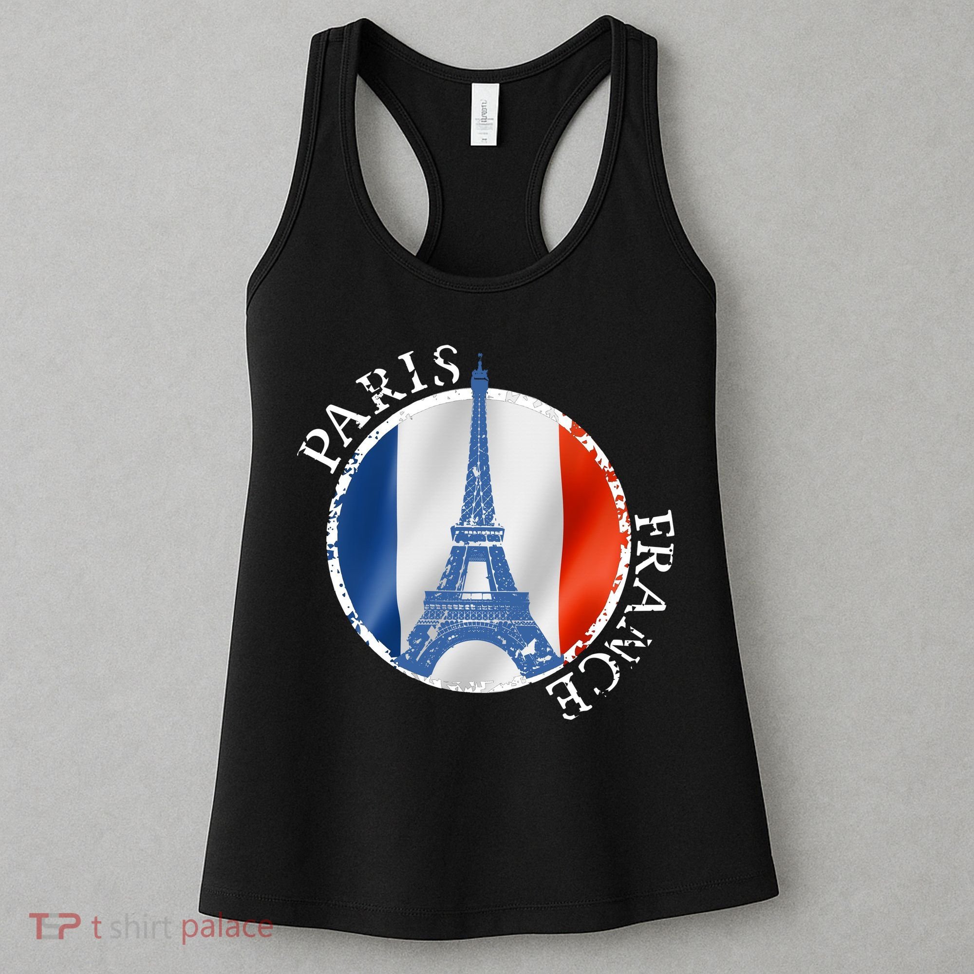 Paris France Peace Eiffel Tower Flag Women's Tank Top