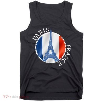 Paris France Peace Eiffel Tower Flag Tank Top