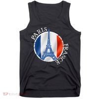 Paris France Peace Eiffel Tower Flag Tank Top thumb 0