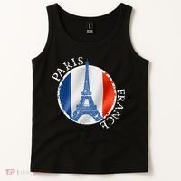 Paris France Peace Eiffel Tower Flag Tank Top thumb 2