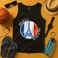 Paris France Peace Eiffel Tower Flag Tank Top thumb 4