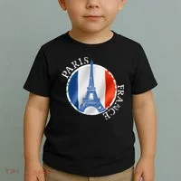 Paris France Peace Eiffel Tower Flag Toddler T-Shirt thumb 2