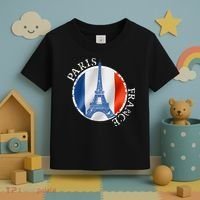 Paris France Peace Eiffel Tower Flag Toddler T-Shirt thumb 3