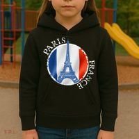 Paris France Peace Eiffel Tower Flag Kids Hoodie thumb 3