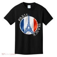 Paris France Peace Eiffel Tower Flag Kids T-Shirt thumb 0