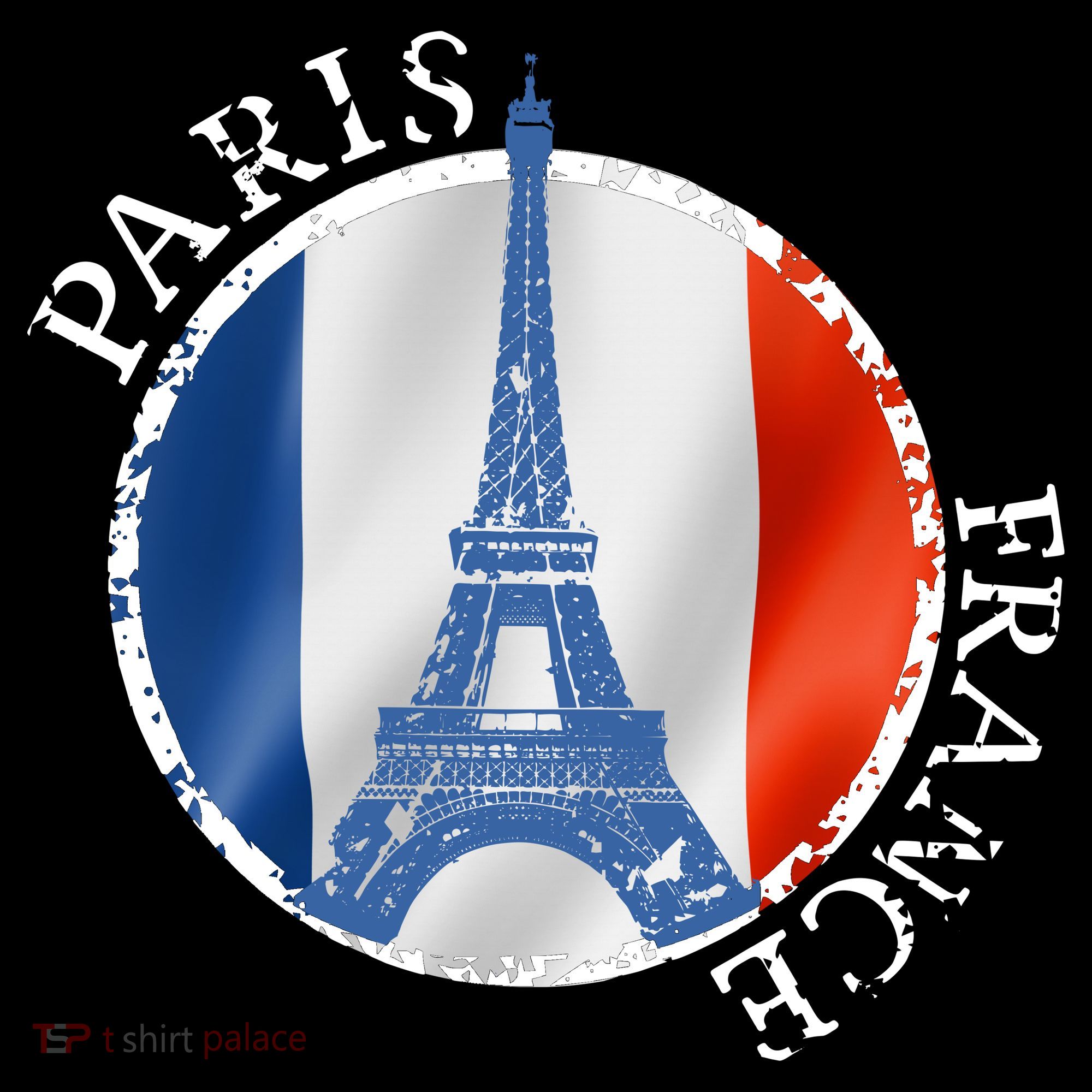 Paris France Peace Eiffel Tower Flag Kids T-Shirt