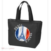 Paris France Peace Eiffel Tower Flag Tote Bag thumb 3