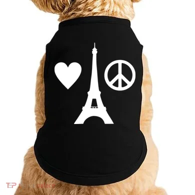 Paris Peace Sign Eiffel Tower Doggie Tank