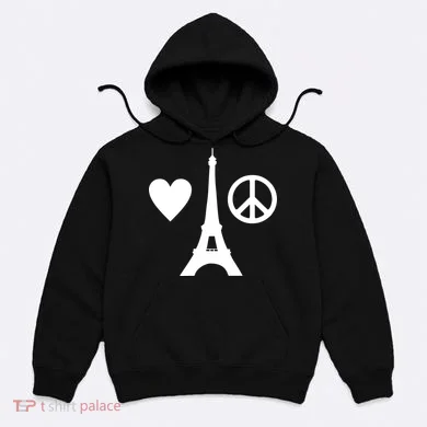 Paris Peace Sign Eiffel Tower Hoodie
