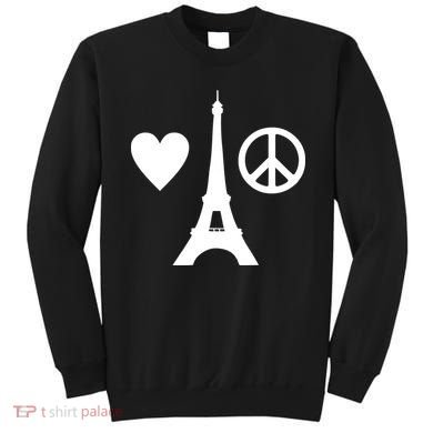Paris Peace Sign Eiffel Tower Sweatshirt