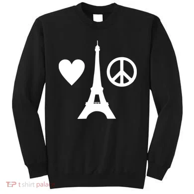 Paris Peace Sign Eiffel Tower Sweatshirt
