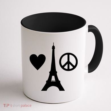 Paris Peace Sign Eiffel Tower Coffee Mug back