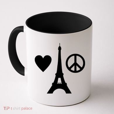 Paris Peace Sign Eiffel Tower Coffee Mug