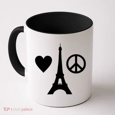 Paris Peace Sign Eiffel Tower Coffee Mug