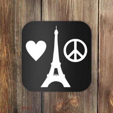 Paris Peace Sign Eiffel Tower Coaster