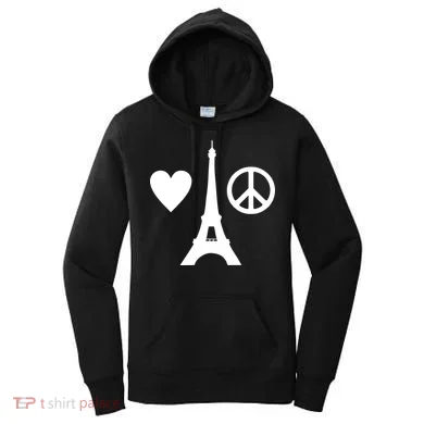 Paris Peace Sign Eiffel Tower Women's Hoodie