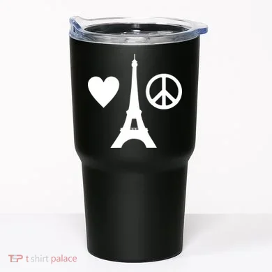Paris Peace Sign Eiffel Tower Tumbler