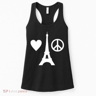Paris Peace Sign Eiffel Tower Women's Tank Top