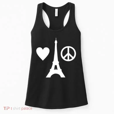 Paris Peace Sign Eiffel Tower Women's Tank Top