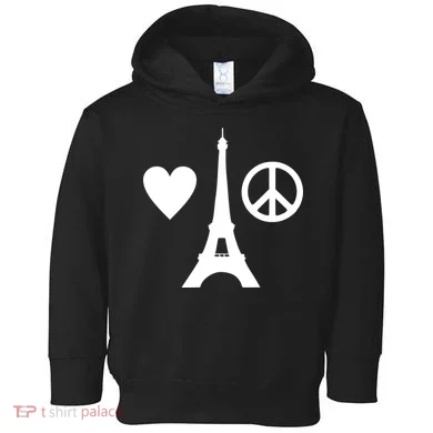 Paris Peace Sign Eiffel Tower Toddler Hoodie