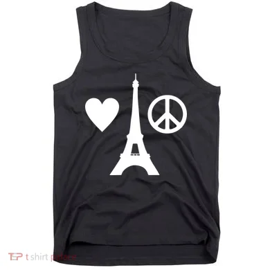 Paris Peace Sign Eiffel Tower Tank Top