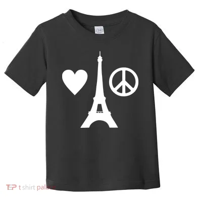 Paris Peace Sign Eiffel Tower Toddler T-Shirt