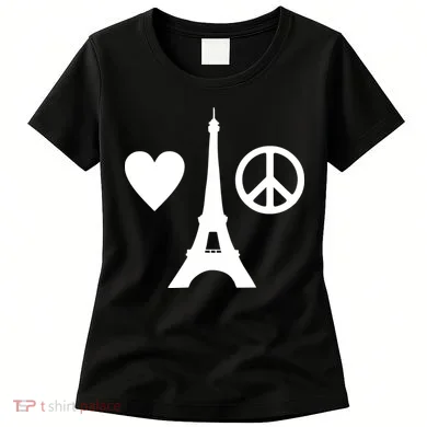 Paris Peace Sign Eiffel Tower Women's T-Shirt