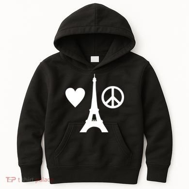 Paris Peace Sign Eiffel Tower Kids Hoodie