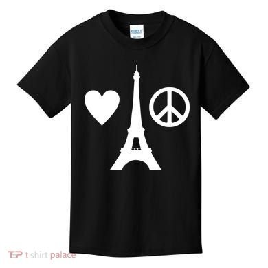 Paris Peace Sign Eiffel Tower Kids T-Shirt