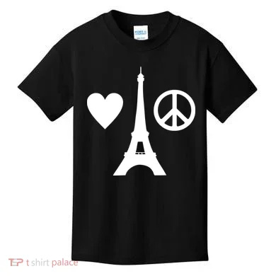 Paris Peace Sign Eiffel Tower Kids T-Shirt