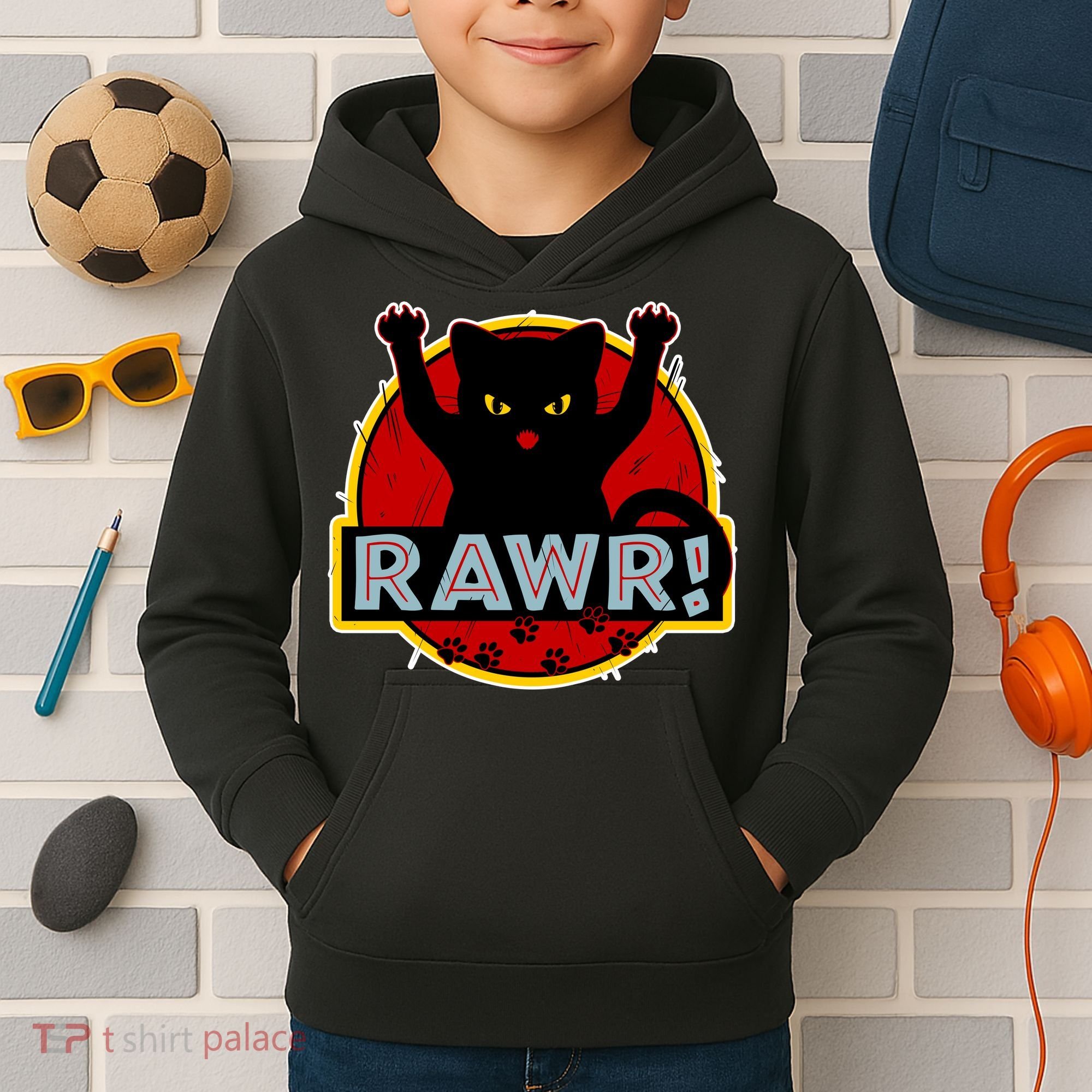 Parody Cat Rawr Logo Kids Hoodie