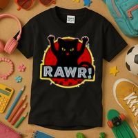 Parody Cat Rawr Logo Kids T-Shirt thumb 3