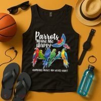 Parrots Make Me Happy Human Make My Head Hurt Tank Top thumb 4