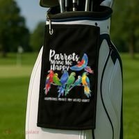 Parrots Make Me Happy Human Make My Head Hurt Golf Towel thumb 2