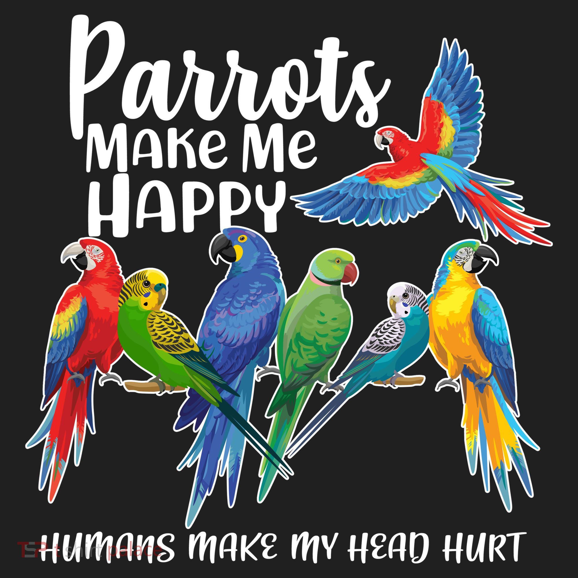 Parrots Make Me Happy Human Make My Head Hurt Golf Towel